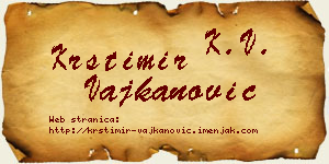 Krstimir Vajkanović vizit kartica